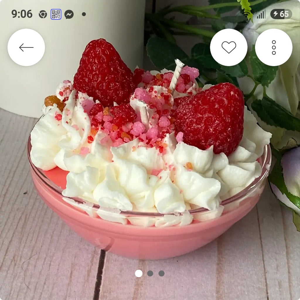 Strawberry Sundae Candle. (8925530128581)