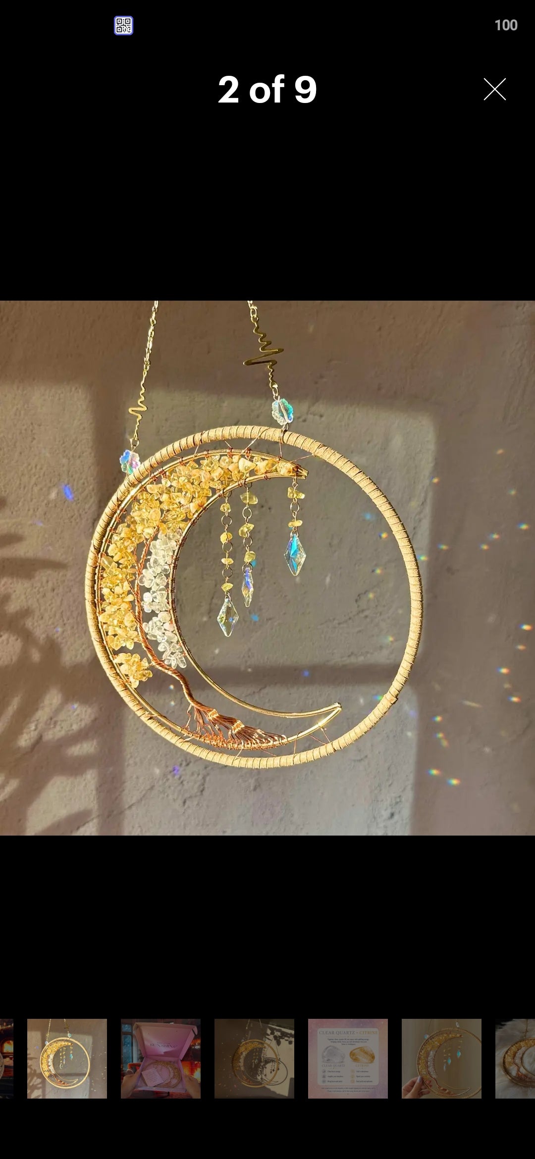 Tree of Wealth Citrine Suncatcher. Large (8923986493637)