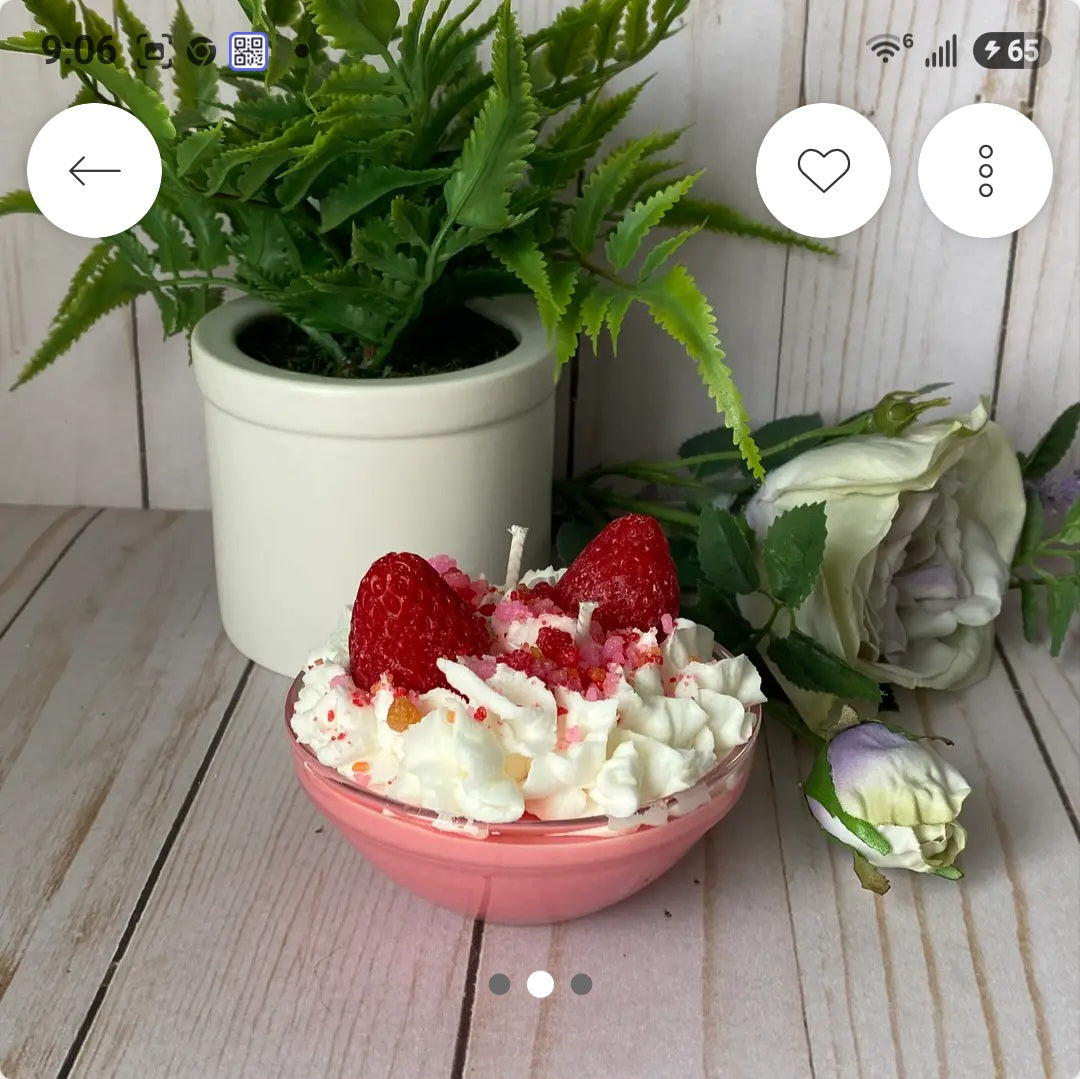 Strawberry Sundae Candle. (8925530128581)